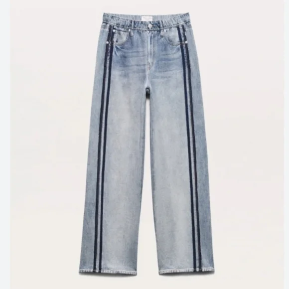 Rag & Bone Miramar Wide Leg Track Jean In Coney S NWT - Picture 7 of 16